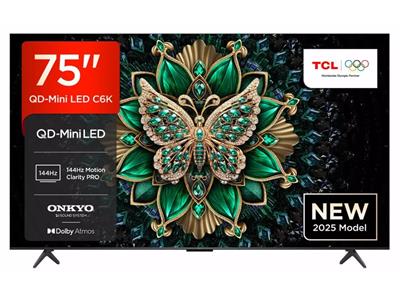 TCL 75" C6K 144Hz Mini LED Google TV
