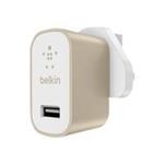 Belkin Premium MixIt Fast 2.4Amp Mains Charger (UK Plug) - Gold