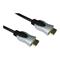 Cables Direct 1m HDMI M - M Cable Black + Silver Hoods
