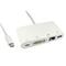 Cables Direct 15cm Leaded USB Type-C to DVI, USB & Gigabit Adapter
