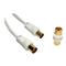 Cables Direct 15Mtr White TV Aerial M-M Cable+F-F oupler ROHS B/Q 40