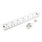Cables Direct 5m x 1.25mm 6 Way Mains Ext Block With Surge Protection