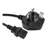 Cables Direct 0.5Meter 5AMP UK Plug (M)-IEC C13(F)Black Power Cable B/Q150