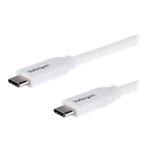 StarTech.com 2m USB 2.0 Certified Power Delivery(5A) C to C White Cable