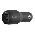 Belkin Dual USB-A Car Charger 12W x2 - Black