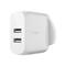 Belkin Dual USB-A Wall Charger 12W x2 - White