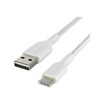 Belkin BOOST CHARGE USB-A to USB-C Cable - Braided - 1m - White