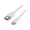 Belkin BOOST CHARGE USB-A to USB-C Cable - Braided - 1m - White