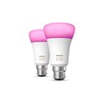 Philips Hue White and Colour Ambiance Bulbs 2-Pack B22 9W