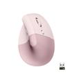 Logitech Lift Vertical Ergonomic Mouse - Rose/Dark Rose