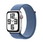 Apple Watch SE GPS + Cellular 44mm Silver Aluminium Case with Winter Blue Sport Loop