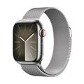 Apple Watch Series 9 GPS + Cellular 41mm Silver Stainless Steel Case with Silver Milanese Loop