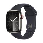 Apple Watch Series 9 GPS + Cellular 41mm Graphite Stainless Steel Case with Midnight Sport Band M/L