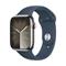 Apple Watch Series 9 GPS + Cellular 45mm Silver Stainless Steel Case with Storm Blue Sport Band S/M