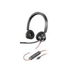 Poly Blackwire 3320 on-ear - wired - USB-C - black - Certified for Microsoft Teams, UC certified