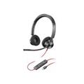Poly Blackwire 3320 on-ear - wired - USB-C - black - Certified for Microsoft Teams, UC certified