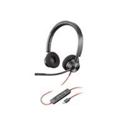 Poly Blackwire 3320 on-ear - wired - USB-C - black - Certified for Microsoft Teams, UC certified