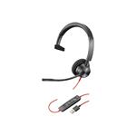 Poly Blackwire 3315-M - headset - on-ear - wired - 3.5 mm jack, USB-A - black