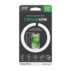 Minute One Premium Clear Case and Screen Protector for  iPhone 16 Plus