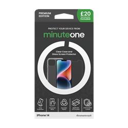 Minute One Premium Clear Case and Screen Protector for iPhone 14