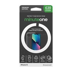 Minute One Premium Clear Case and Screen Protector for iPhone 13