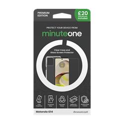 Minute One Premium ClearCase and Screen Protector for Motorola G14 Grey