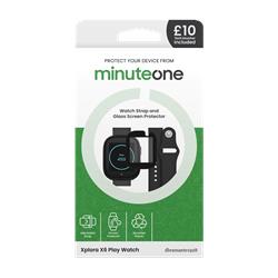 Minute One Watch Strap and Film Screen Protector Xplora X6 Play Black