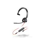 Poly Blackwire 3315 headset - on-ear - wired - 3.5 mm jack, USB-C - black - UC certified
