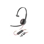 Poly Blackwire 3210 headset - on-ear - wired - USB-C - black