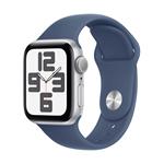 Apple Watch SE GPS 40mm Silver Aluminium Case with Denim Sport Band - S/M