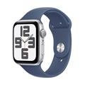 Apple Watch SE GPS 44mm Silver Aluminium Case with Denim Sport Band - M/L