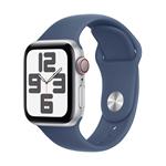 Apple Watch SE GPS + Cellular 40mm Silver Aluminium Case with Denim Sport Band - M/L