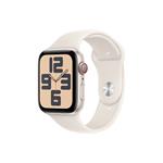 Apple Watch SE GPS + Cellular 44mm Starlight Aluminium Case with Starlight Sport Band - M/L