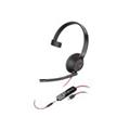 Poly Blackwire 5210 Monaural USB-C Headset +3.5mm Plug +USB-C/A Adapter