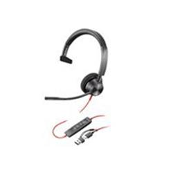 Poly Blackwire 3310 headset - on-ear - wired - USB-A - black