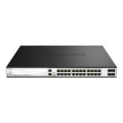 D-Link 28-Port 10G Multi-Gigabit Layer 3 Stackable PoE++ Managed Switch with 25G Uplinks